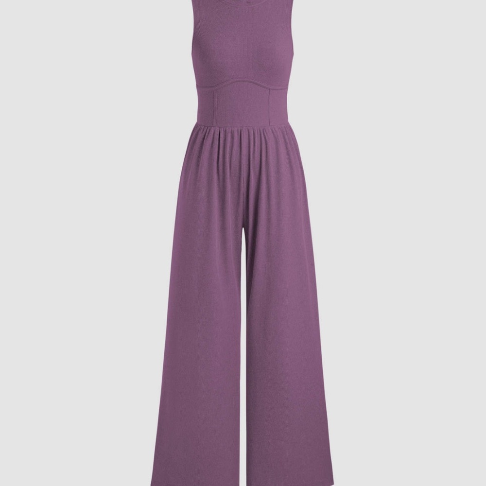 Cider Lavender Wide-Leg Jumpsuit